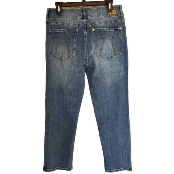 Seven7 Women's Tummyless Super Stretch Straight Leg Denim Blue Jeans Size 12 NWO - Picture 2 of 11